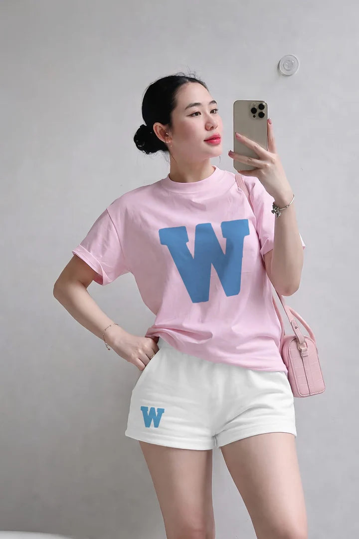 Bộ W Baby Pink Signature + Short