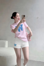 Bộ W Baby Pink Signature + Short